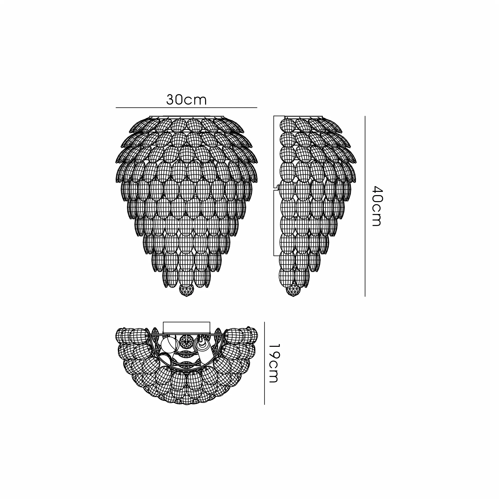 Coniston French Gold Crystal Wall Lights Diyas Flush Crystal Wall Lights